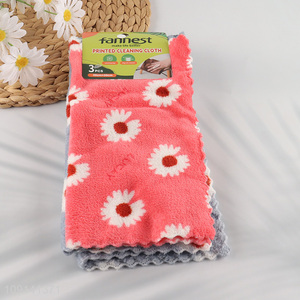New Product 3PCS Daisy Microfiber Dish Cloths Super Absorbent Cleaning Towels