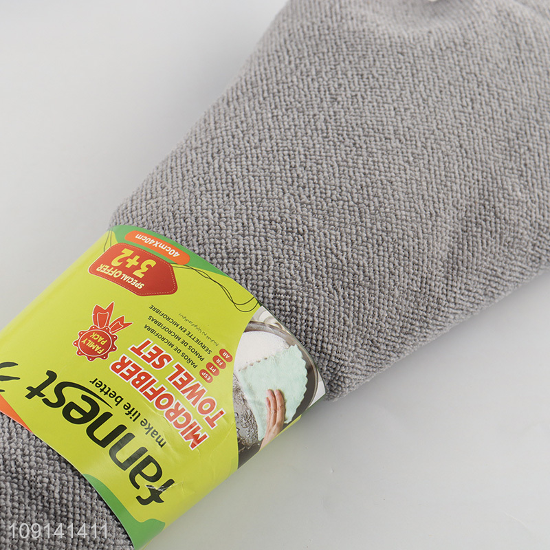 Good Quality 5PCS Absorbent Microfiber Cleaning Towels Kitchen Dish Cloths