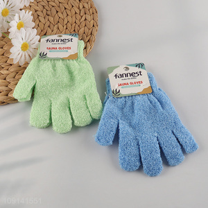 Factory Supply Bath Gloves Double Sided Exfoliating Gloves Mitts
