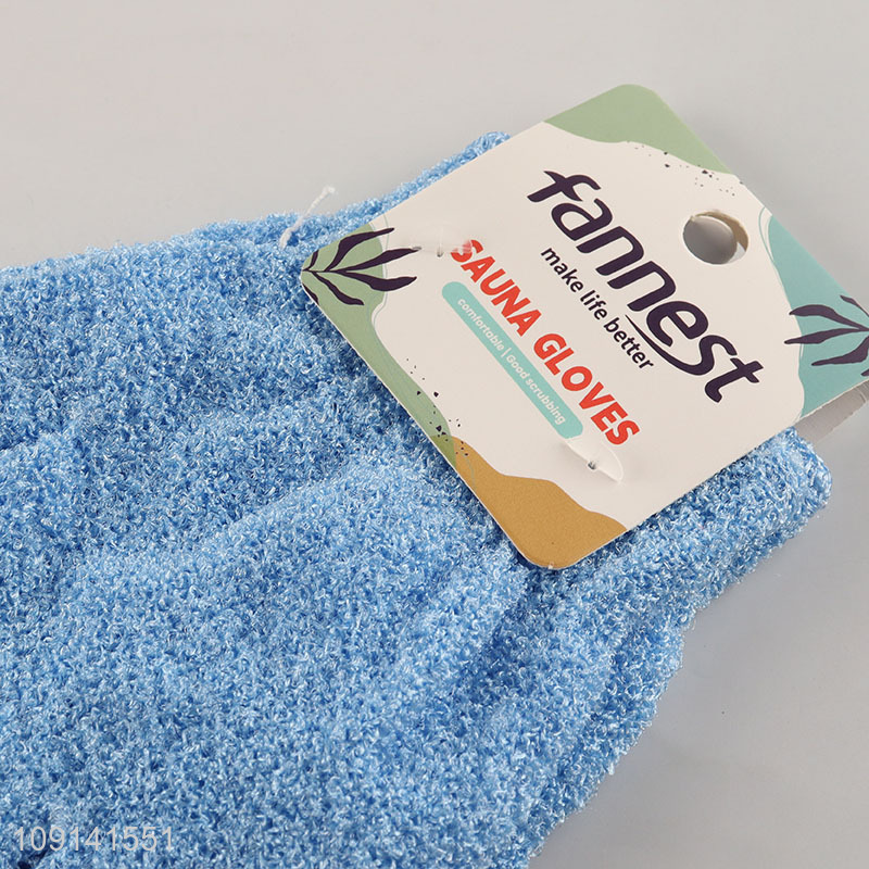 Factory Supply Bath Gloves Double Sided Exfoliating Gloves Mitts