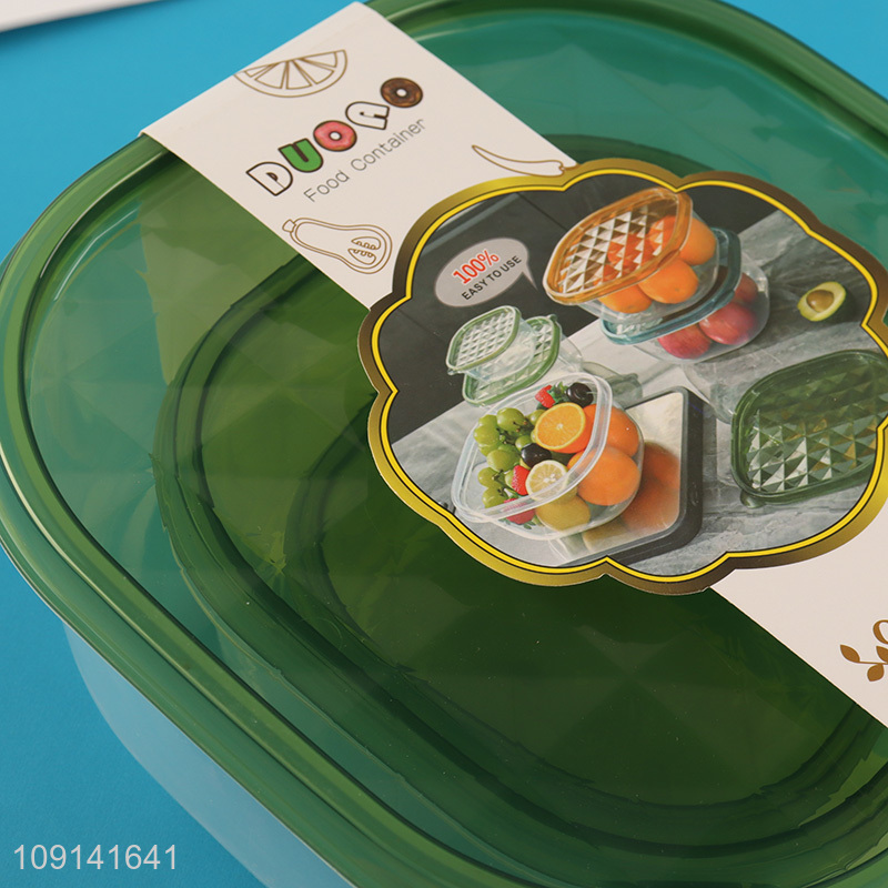 Factory Price 3 Pieces BPA Free Plastic Food Storage Containers Fridge Crispers