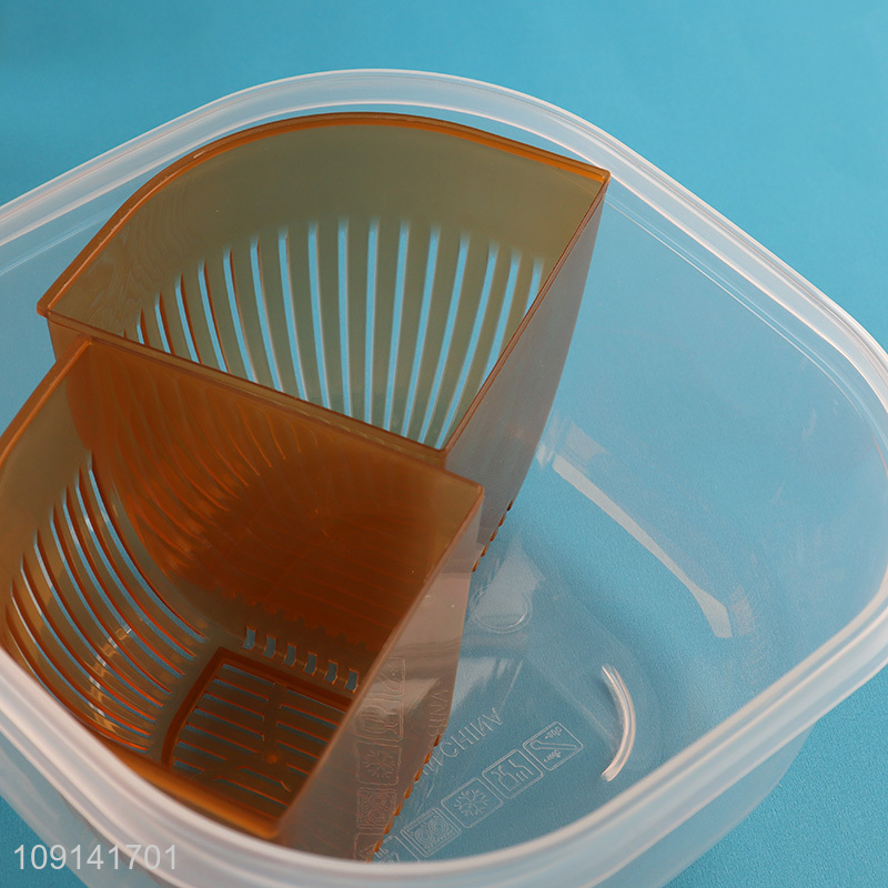 Wholesale Multi-Function Drain Basket Food Storage Container with 4 Removable Colanders