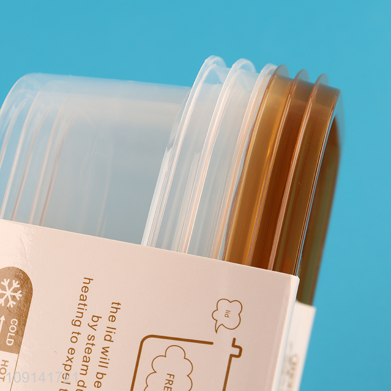 New Arrival 3PCS BPA Free Plastic Food Storage Containers with Lids for Meal Prep