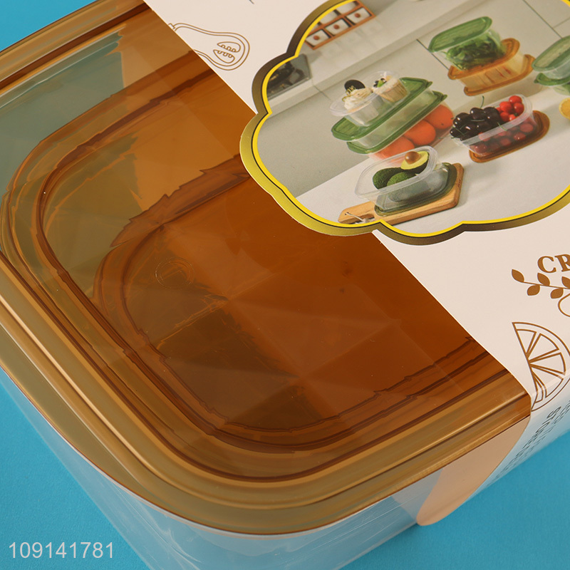 Hot Selling 3 Pieces Plastic Food Storage Containers for Vegetables & Fruits