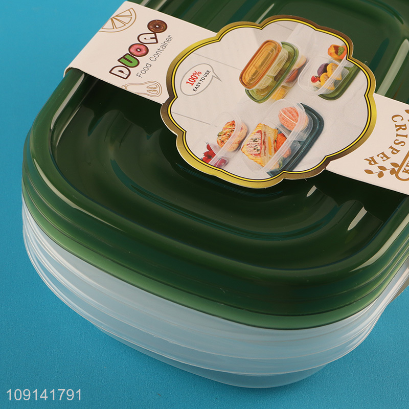 Popular Product 3 Pieces Plastic Food Storage Containers Set for Refrigerator