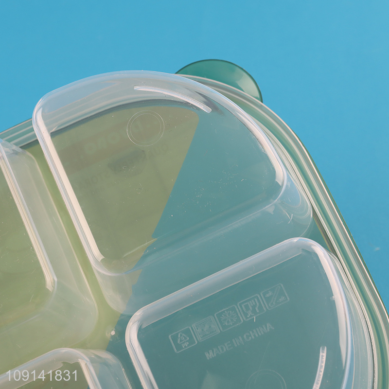 Factory Price 4-Grid BPA Free Plastic Food Storage Container Fridge Crisper