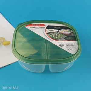 Factory Price 4-Grid BPA Free Plastic Food Storage Container Fridge Crisper