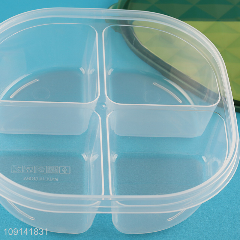 Factory Price 4-Grid BPA Free Plastic Food Storage Container Fridge Crisper