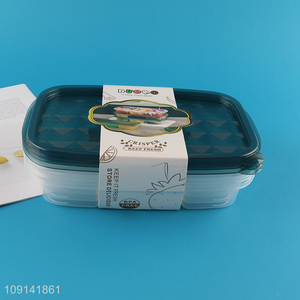 Hot Selling 3 Pieces Plastic Food Storage Containers for Vegetables & Fruits