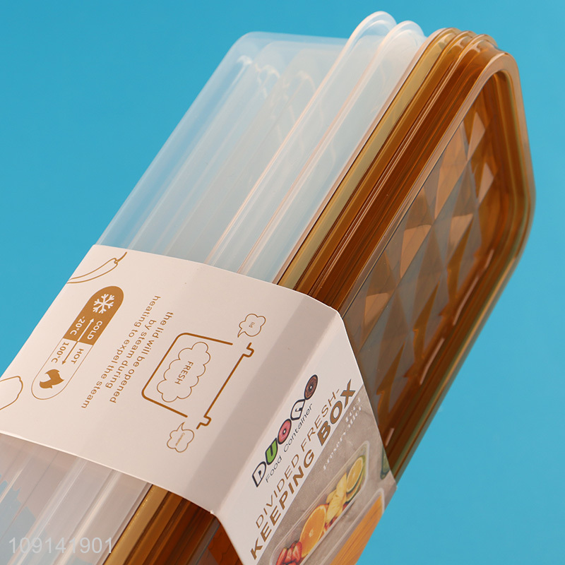 High Quality 3 Pieces Plastic Food Storage Containers Fresh-Keeping Box Set