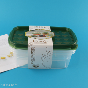 Popular Product 3 Pieces Plastic Food Storage Containers Set for Refrigerator