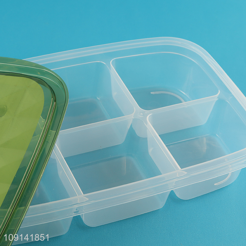 Online Wholesale 6-Grid Plastic Food Storage Container with Lid for Fridge