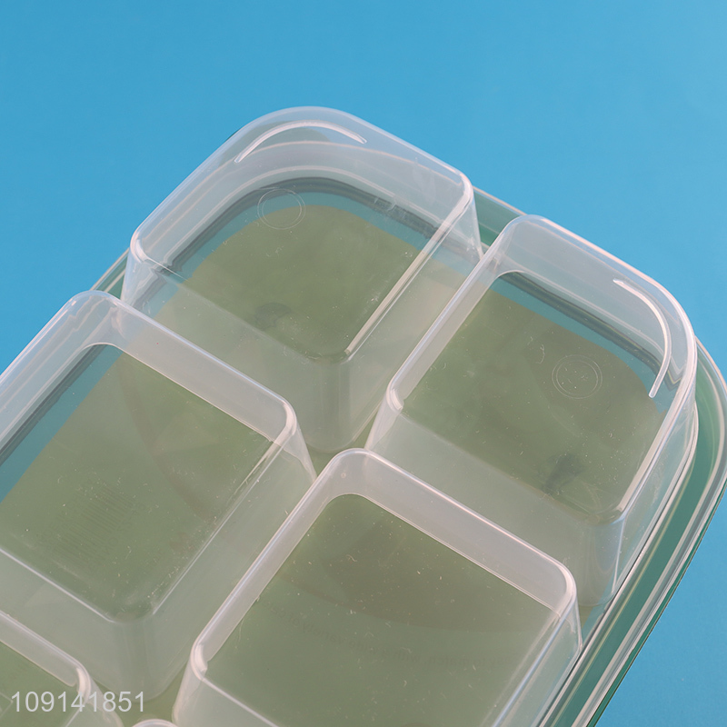 Online Wholesale 6-Grid Plastic Food Storage Container with Lid for Fridge