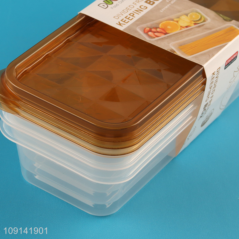 High Quality 3 Pieces Plastic Food Storage Containers Fresh-Keeping Box Set