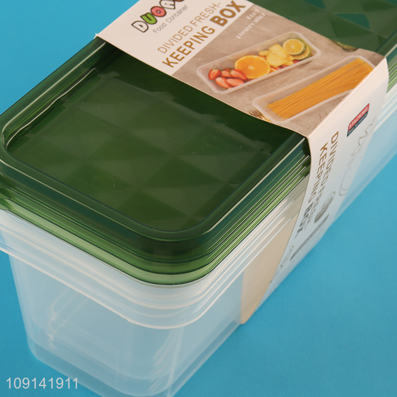 Factory Price 3 Pieces BPA Free Plastic Food Storage Containers Fridge Crispers