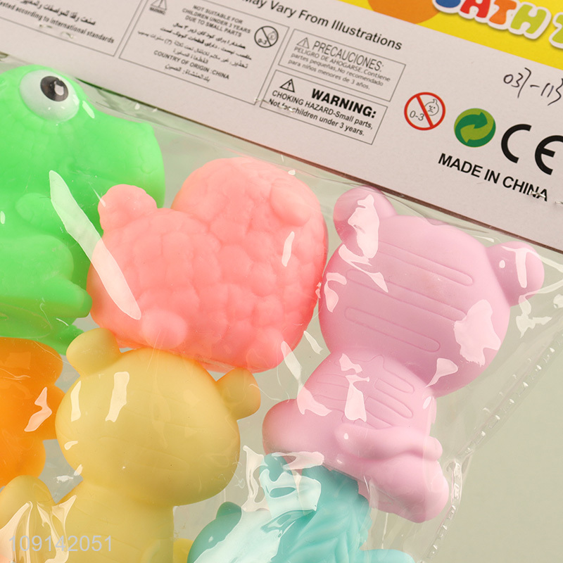 China Imports 6PCS Baby Bath Toys Squeaky Animal Bath Tub Toys