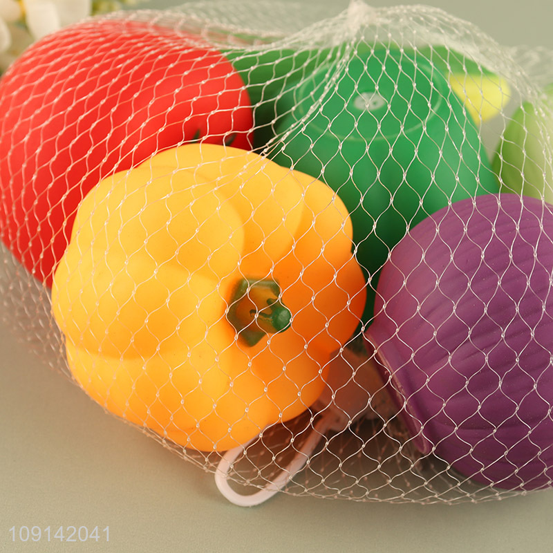 Good Quality 6PCS Baby Bath Toys Squeaky Vegetable Bath Tub Toys