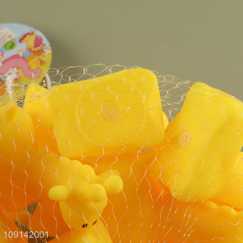 Factory Price 15PCS Baby Bath Toys Squeaky Giraffe Bath Tub Toys