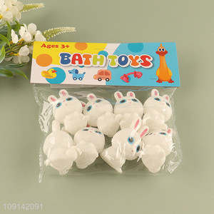 Factory Price 8PCS Baby Bath Toys Squeaky Rabbit Bath Tub Toys