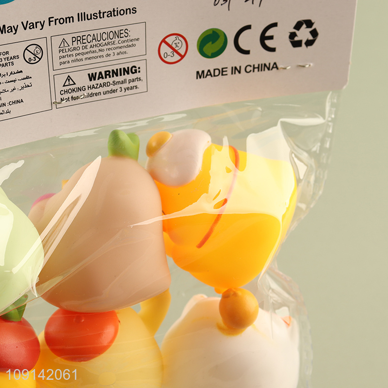 Factory Supply 6PCS Baby Bath Toys Squeaky Chicken Bath Tub Toys