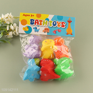 Hot Selling 6PCS Baby Bath Toys Squeaky Dinosaur Bath Tub Toys