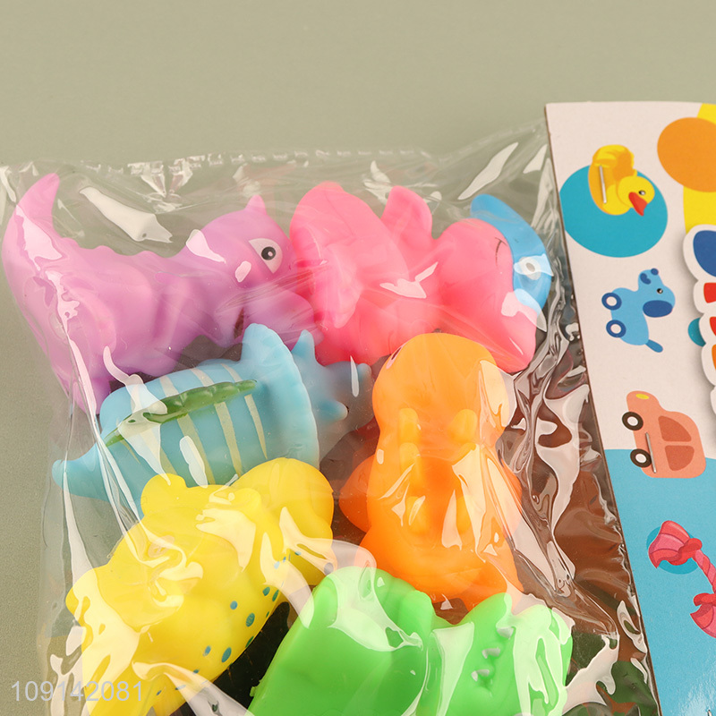 Online Wholesale 6PCS Baby Bath Toys Squeaky Dinosaur Bath Tub Toys