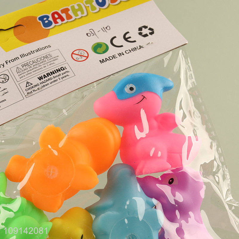 Online Wholesale 6PCS Baby Bath Toys Squeaky Dinosaur Bath Tub Toys