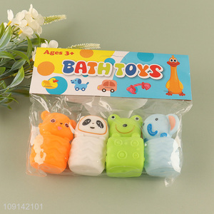High Quality 4PCS Baby Bath Toys Squeaky Animal Bath Tub Toys