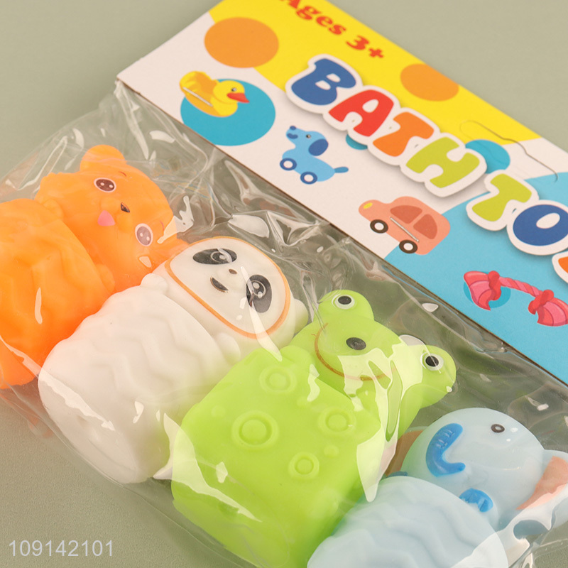 High Quality 4PCS Baby Bath Toys Squeaky Animal Bath Tub Toys