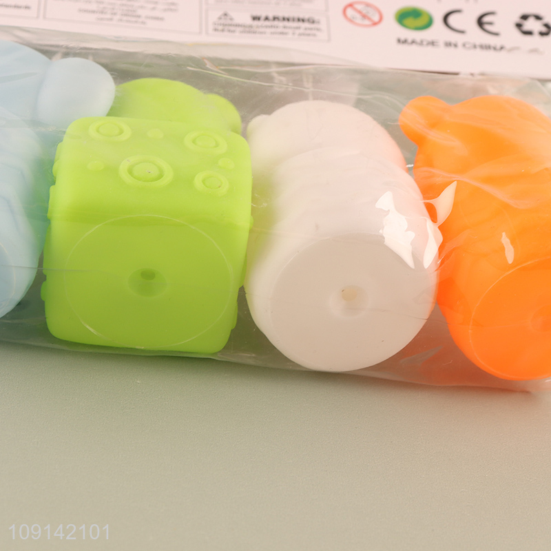 High Quality 4PCS Baby Bath Toys Squeaky Animal Bath Tub Toys