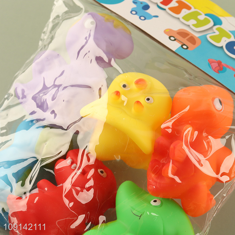 Hot Selling 6PCS Baby Bath Toys Squeaky Dinosaur Bath Tub Toys