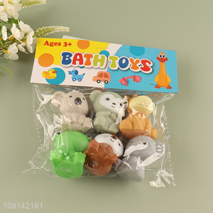 New Arrival 6PCS Baby Bath Toys Squeaky Forest Animal Bath Tub Toys