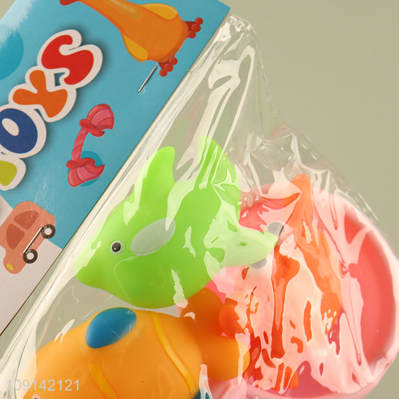 New Product Bath Toys Squeaky Ocean Animal Bath Tub Toys with Scoop