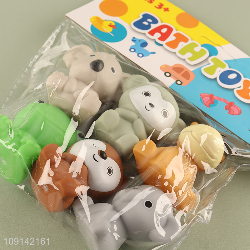 New Arrival 6PCS Baby Bath Toys Squeaky Forest Animal Bath Tub Toys
