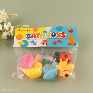 China Imports 6PCS Baby Bath Toys Squeaky Insect Bath Tub Toys