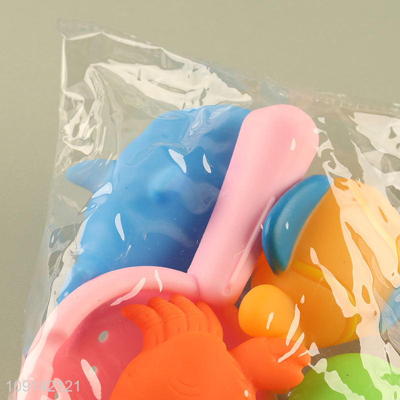 New Product Bath Toys Squeaky Ocean Animal Bath Tub Toys with Scoop