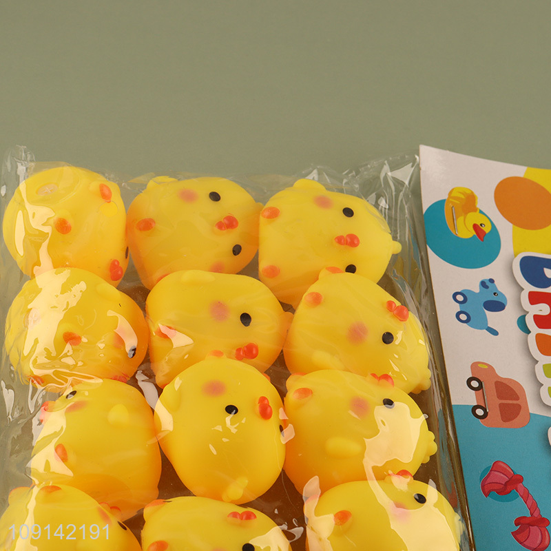 High Quality 12PCS Baby Bath Toys Squeaky Chicken Bath Tub Toys