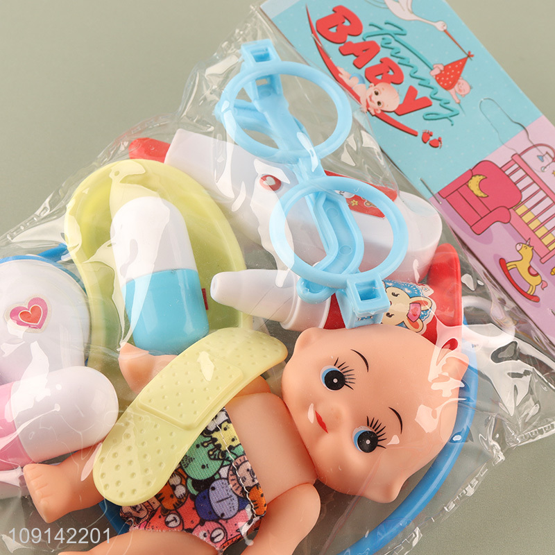 Online Wholesale 6 Inch Vinyl Baby Doll Toy Doctor Kit for Kids
