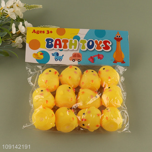 High Quality 12PCS Baby Bath Toys Squeaky Chicken Bath Tub Toys