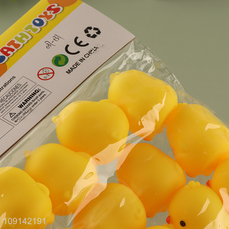 High Quality 12PCS Baby Bath Toys Squeaky Chicken Bath Tub Toys