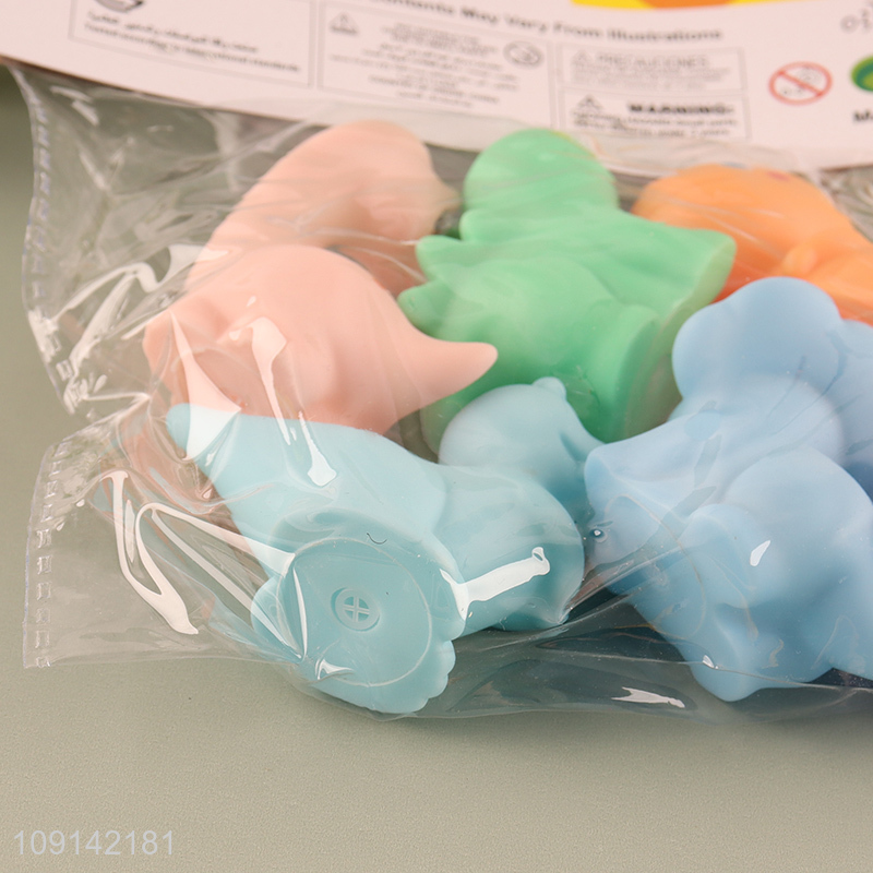Factory Price 6PCS Baby Bath Toys Squeaky Dinosaur Bath Tub Toys