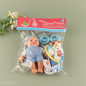 Factory Price 8 Inch Vinyl Baby Doll Doctor Role Playset Kit