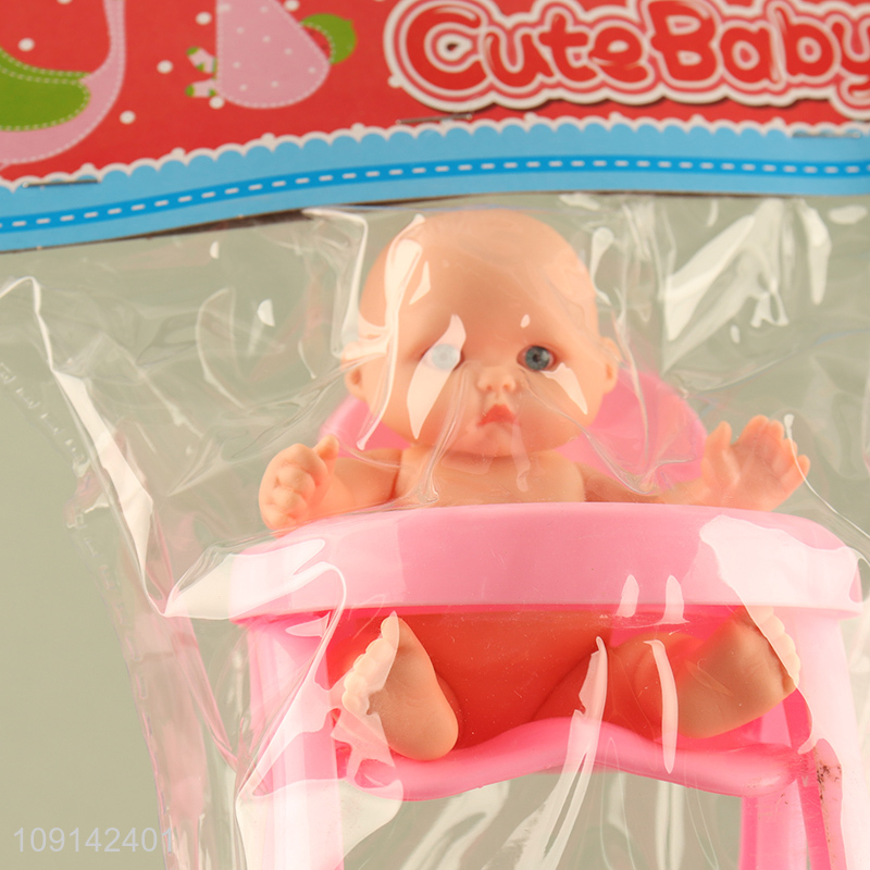 Good Quality 5 Inch Baby Doll and Dining Chair Set for Kids