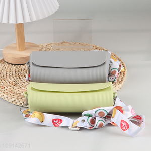 Top selling multicolor girls silicone fashion wallet shoulder bag wholesale