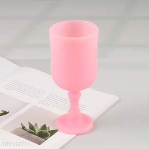 Hot selling pink silicone goblet wine glasses champagne glasses