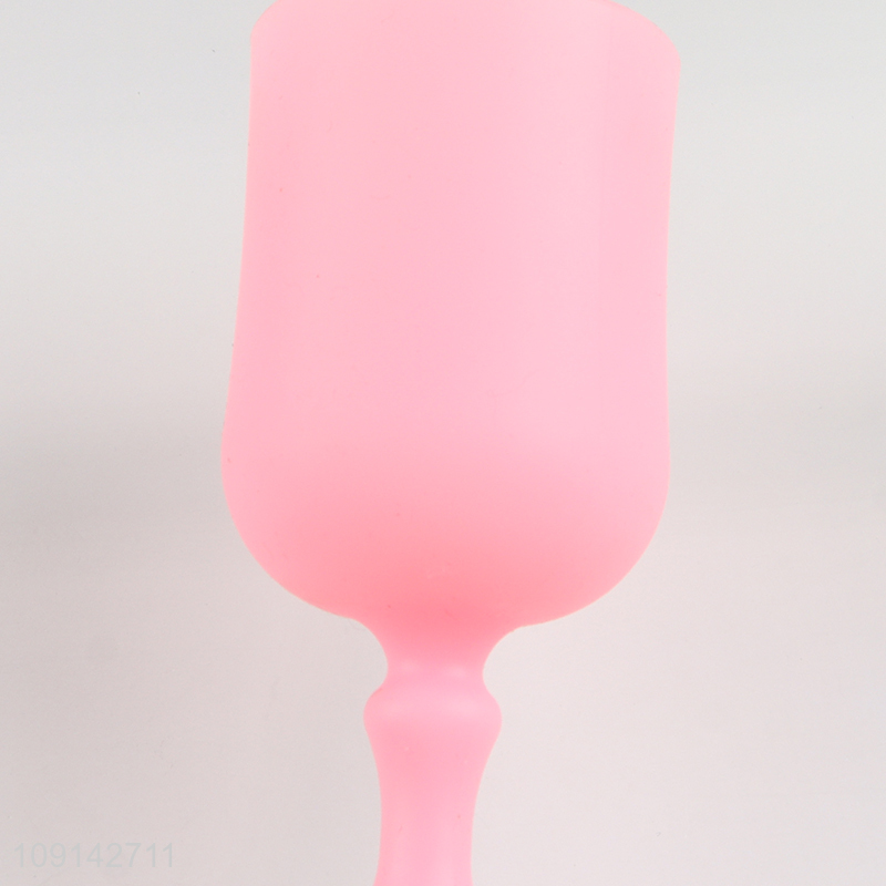 Hot selling pink silicone goblet wine glasses champagne glasses