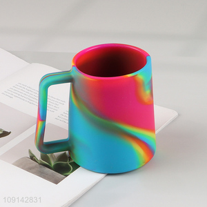 Good price colorful unbreakable silicone water cup water mug with handle