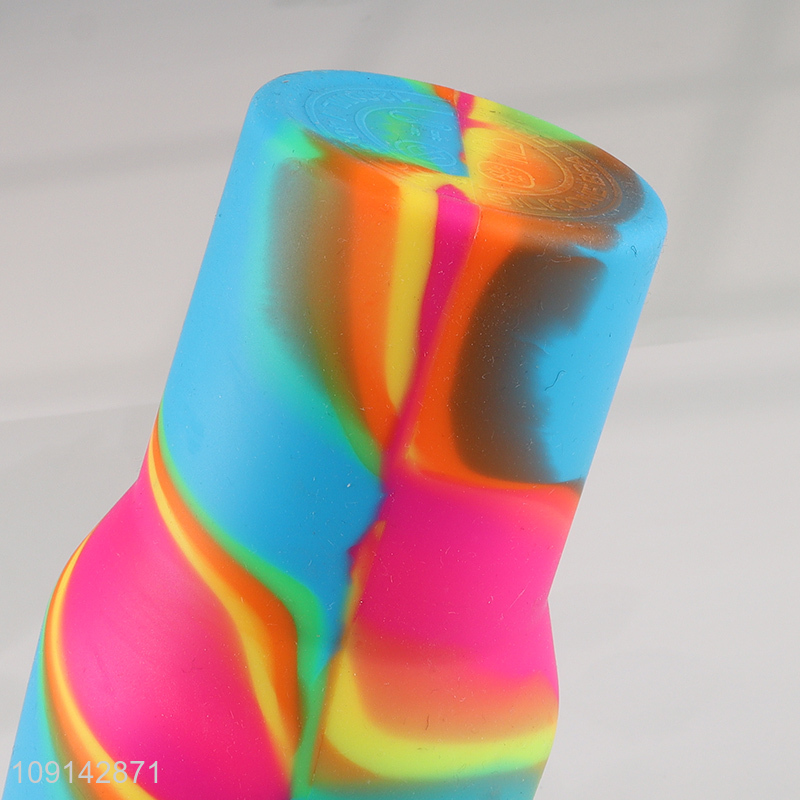 Best quality unbreakable silicone straw cup water cup with lid&handle