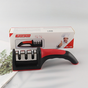 Good Quality 3-Stage Manual Knife Sharpener for Steel Knives & Scissors