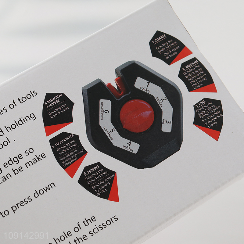 New Product 3-Stage Manual Knife Sharpener for Steel Knives & Scissors